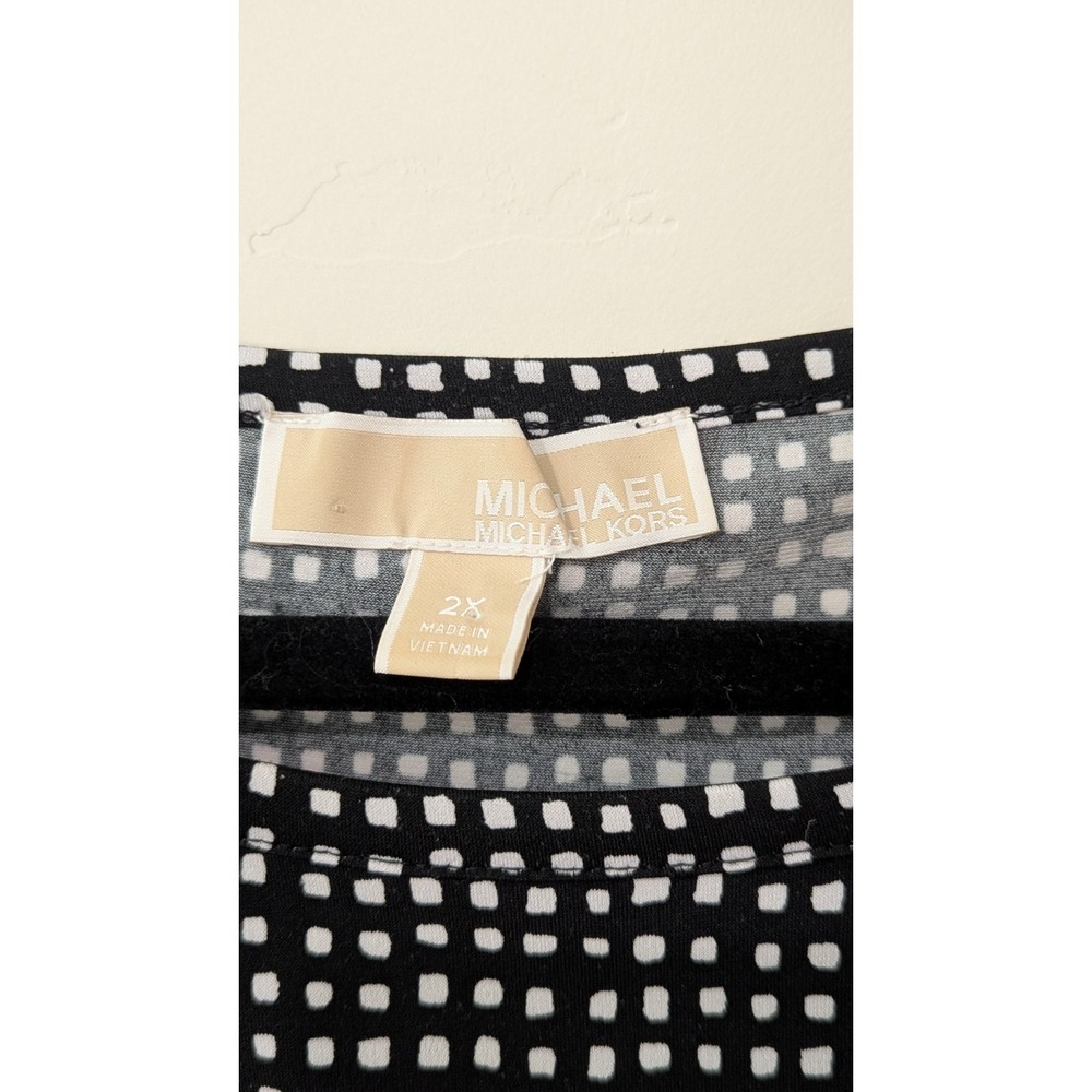Michael Kors Women's Polyester Shift Dress 2X Black White Geometric Pattern - Picture 5 of 6